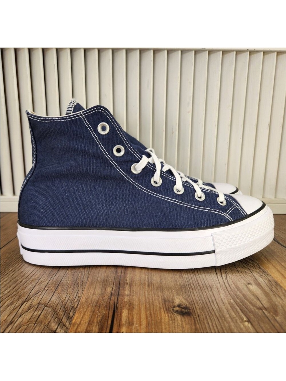 Converse Navy High-Top Platform Canvas Sneaker